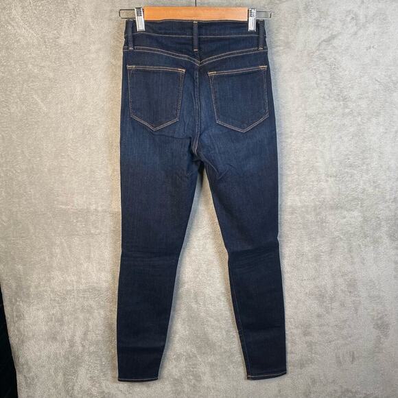 Frame Denim Jeans Women Size 25 Le High Skinny Crop Dark Blue Denim Stretch - Picture 2 of 14